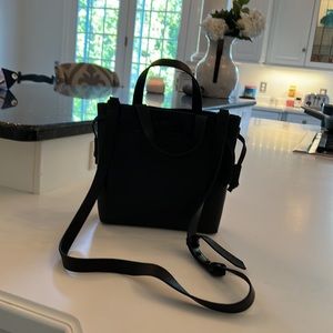 Madewell black leather bucket bag